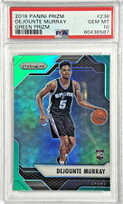 Dejounte Murray 2016 Panini Green Prizm RC #236 San Antonio Spurs PSA Gem MT 10