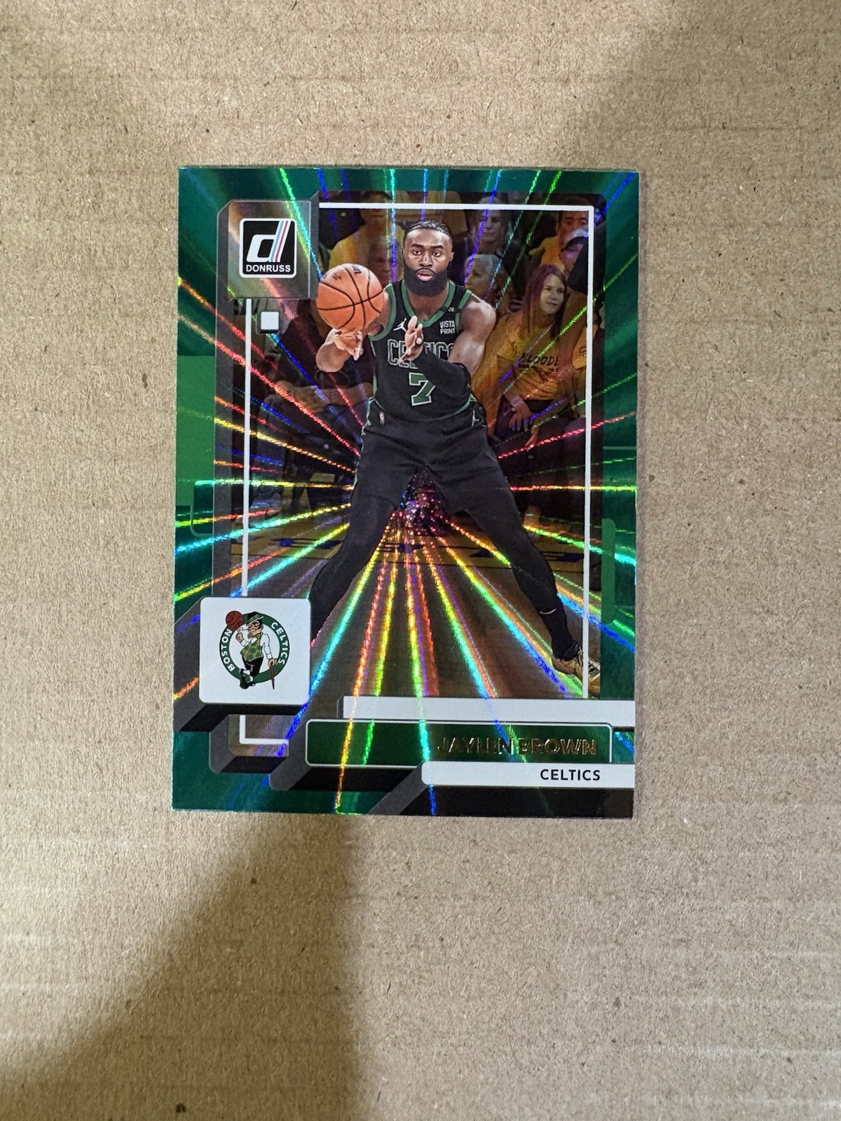 2022-23 Donruss Basketball Jaylen Brown Green Holo Laser Parallel Card