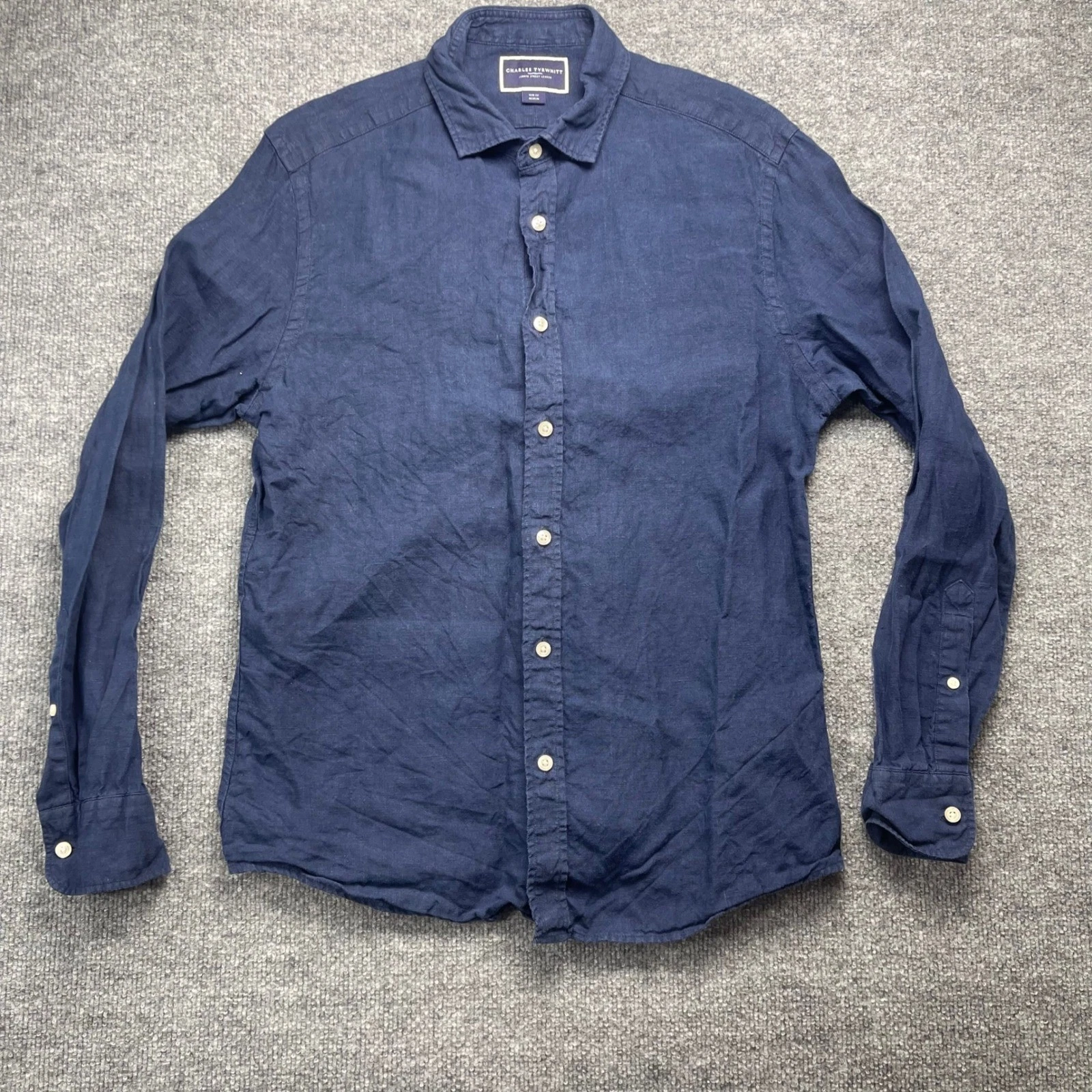 Charles Tyrwhitt Mens Navy Blue 100% Linen Slim Fit Long Sleeve Shirt Medium
Opens in a new window o