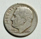 1950D Roosevelt Dime 90% Silver