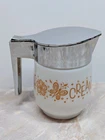 Vintage GEMCO Gold Butterfly Corning Corelle White Milk Glass Creamer