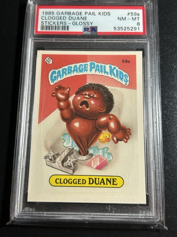 1985 Topps Garbage Pail Kids Series 2 OS2 59a Clogged Duane PSA 8 NM - MINT GPK