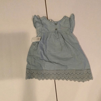 Baby GAP dress 12-18 months NEW denim Eyelet Summer Chambray