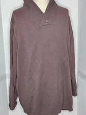 Oak Hill Shawl Collar Mens Size 5XLT Blue 100% Cotton Textured Sweater