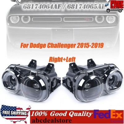 Pair Left+Right For 2015-2019 Dodge Challenger Halogen Headlights Headlamps NEW