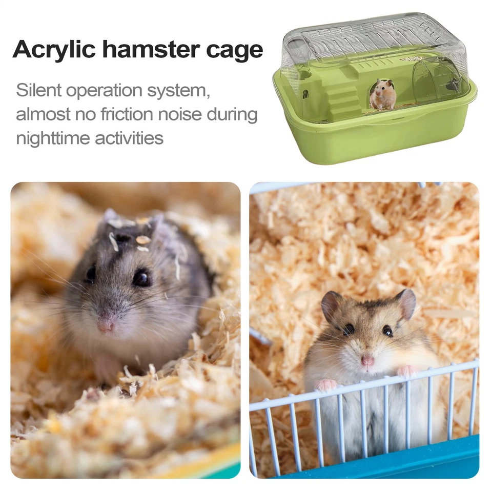 Jaula para hámsters hámster hábitat jaula con 2 niveles rueda silenciosa Foto 4 de 4