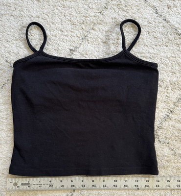 Los Angeles Apparel Black Cotton Spandex Camisole Tank Top Women s Size S
