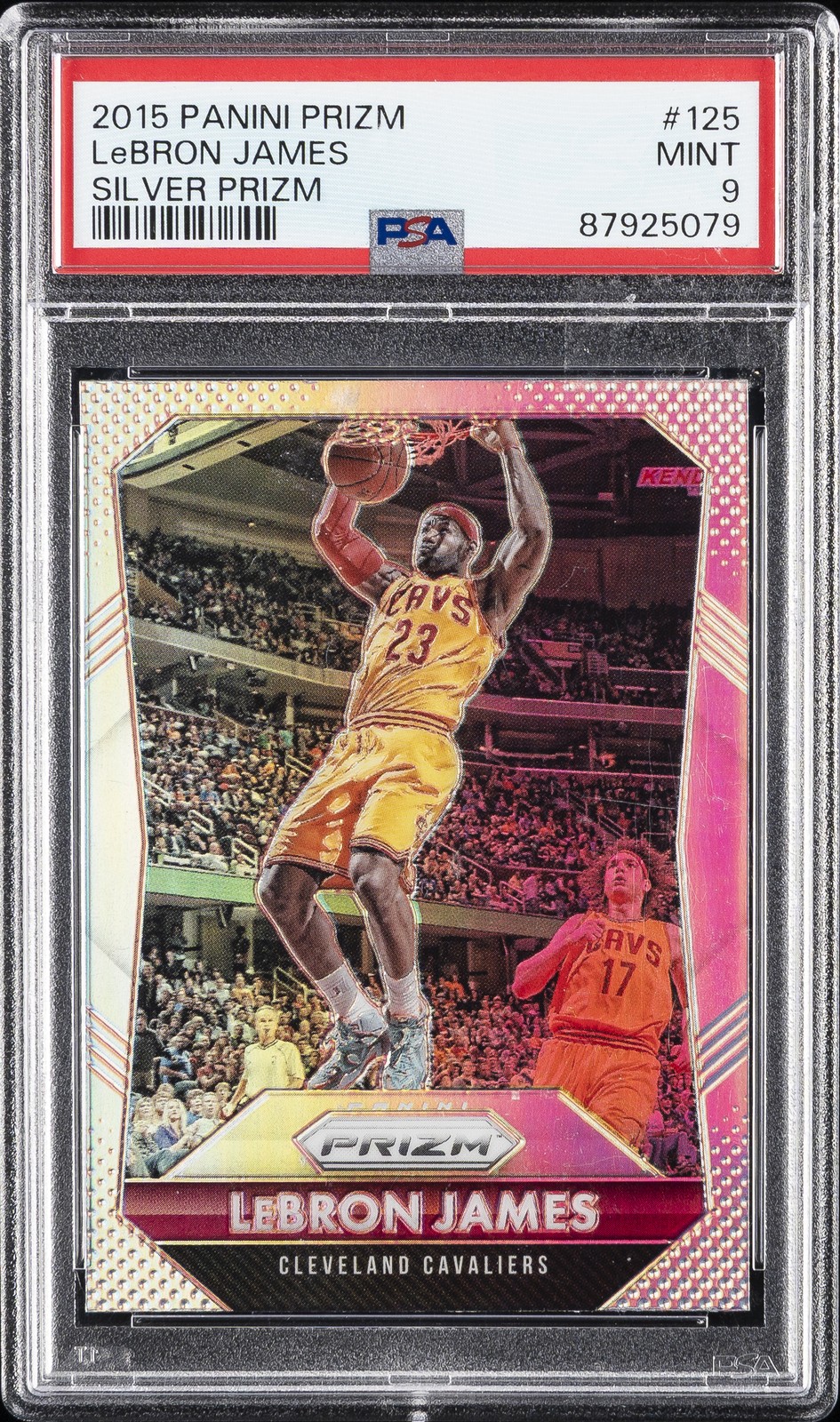 2015 PANINI PRIZM SILVER PRIZM #125 LEBRON JAMES PSA 9