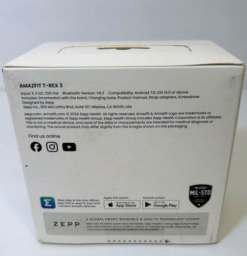 Amazfit T-Rex 3 Outdoor Smart Watch 48mm AMOLED Display Offline Maps Navigation - Picture 2 of 6