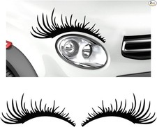 2 PCS Eyelash Decal for Car Headlight, Waterproof Auto Funny Fake Color: Black