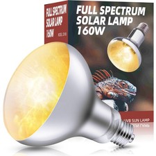 DXOPHIEX 160W Reptile Heat Lamp Bulb Full Spectrum UVA UVB Reptile Light, Sun La