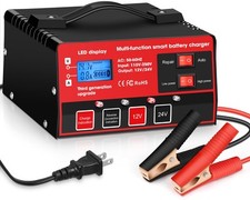 Car Battery Charger 12V 24V Lead-Acid Battery Charger LCD Display Automatic S...