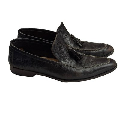 Sutor Mantellassi Leather Tassel Loafers Dress Shoes Black  display picture 3