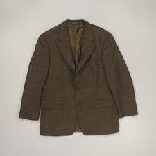 Chaps Ralph Lauren 100 Wool Sports Coat Blazer Men's Sz 42R Tan Houndstooth VTG