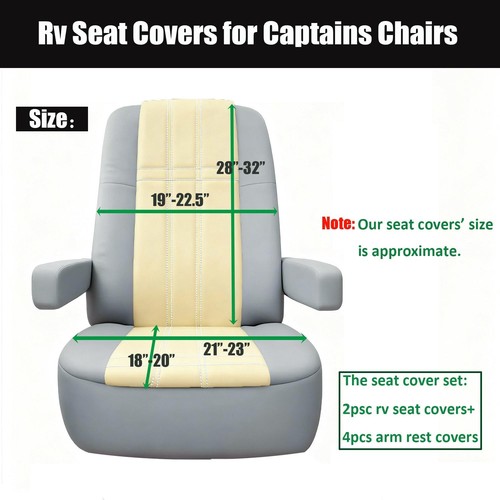 Fundas de asiento para silla Rv Captain, paquete de 2 fundas para autocaravana Clase A... - Imagen 5 de 6