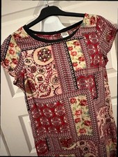 Vero Moda Patchwork Tunic Dress Boho Vintage Floral, Festival Style, Size 8-10