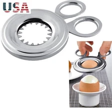 Silver Cooked Eggs Topper Boiled Stainless Steel Cutter Egg Shell Topper
