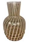 VTG Fenton Cameo Opalescent Rib Optic Glass Vase 6 Tall As Is