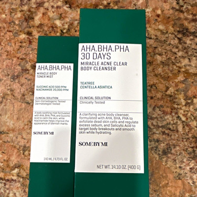 SOME BY MI AHA.BHA.PHA 30 Days Miracle Acne Body Cleanser & Toner Mist 14.1oz