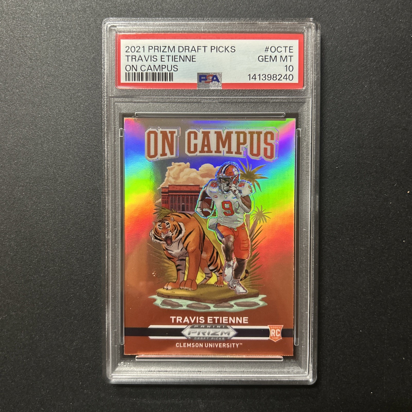 Travis Etienne Panini Prizm Draft Picks on Campus #OCTE Base