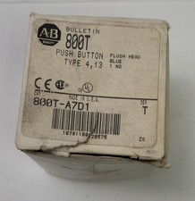 Allen Bradley 800T-A7D1 Push Button, Flush Head, Blue , 1 NO - New OS