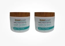2 x Raw Sugar Daily Micro Salt Scrub Polish - Shea + Rice Flower - 15 oz