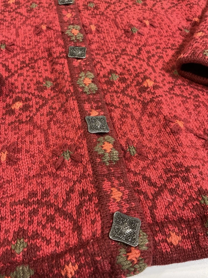 Cárdigan Floral Vintage Nomadic Traders Talla L Grueso Cottagecore Abuela Años 90 Foto 3 de 4