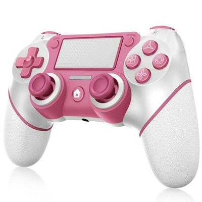 Wireless Controller for PS4/Pro/Slim, Dual Vibration, 6 Axis Motion - White/Pink