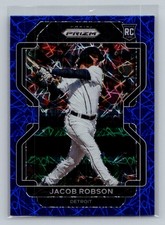 2022 Panini Prizm #60 Jacob Robson Blue Velocity Prizm