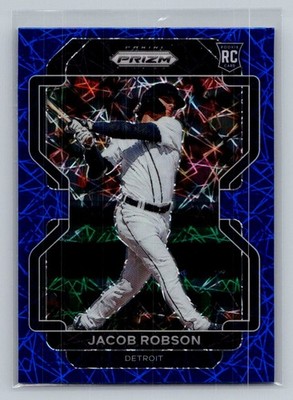 2022 Panini Prizm #60 Jacob Robson Blue Velocity Prizm