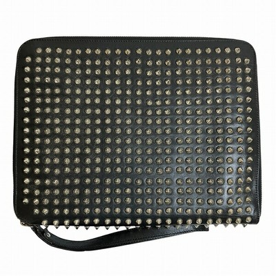 #ad Christian Louboutin Cris Case Spike Mix Clutch Bag for Men Auth