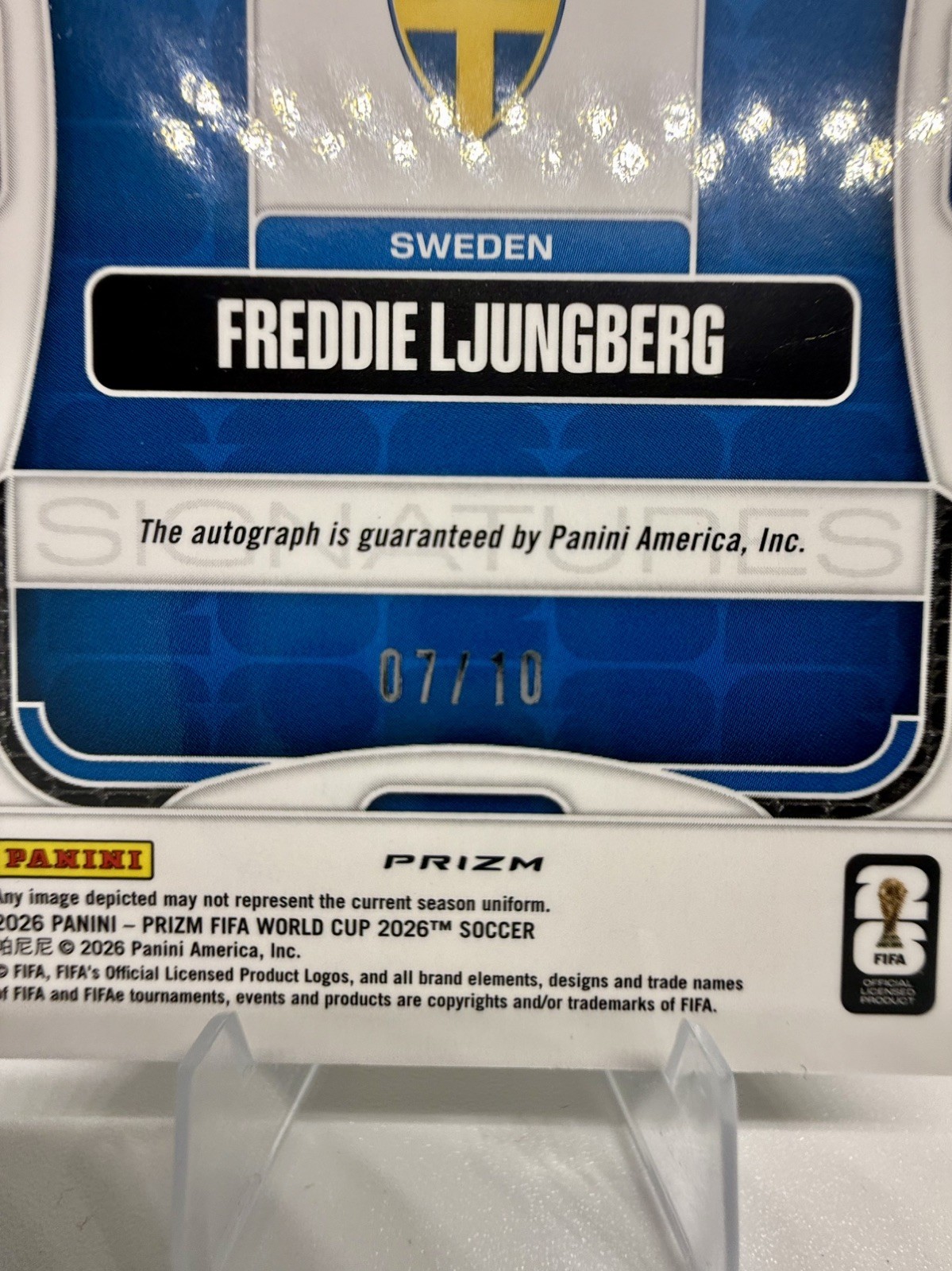2026 Panini Prizm World Cup Preferred Freddie Ljungberg Gold /10 Auto view 7