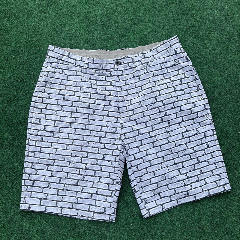 Hreski Golf Shorts Brick Wall Pattern Men’s Size 36