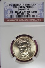 2010 -P NGC UNC BU Franklin Pierce  Presidential Dollar $1 #B43759