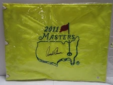 Arnold Palmer signed 2011 Masters Pin Flag Autographed  Golf