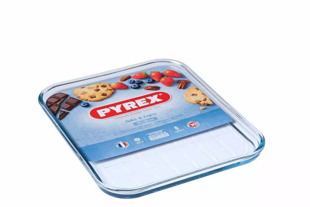 Pyrex Transparent Oven safe Scratch Resistant Glass Baking, Roasting Tray