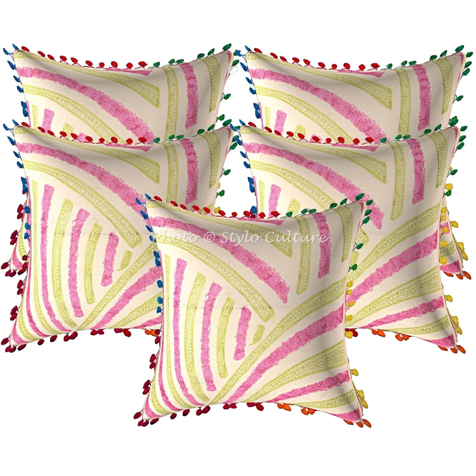 Handmade Striped Traditional Home Décor Pillows