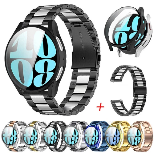 TPU Case+Metal Band Strap For Samsung Galaxy Watch 7 6 5 4 40/44mm Classic43/47 - Picture 1 of 17