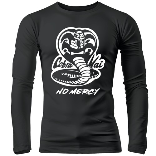 Cobra Kai Karate Kid No Mercy mma ufc venum tapout Adult Rash Guard Long Sleeve - Picture 13 of 13