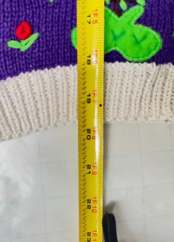 Vintage 1989 Aunti M's Fantasies The Wizard Of Oz Child L 3D Cardigan Sweater - Image 4 of 4