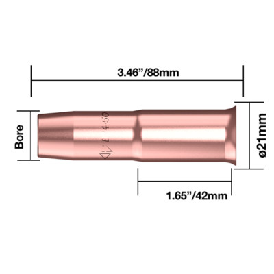 24A75 Mig Schweißdüsen 3/4'' für Tweco #3, #4 Lincoln Magnum 300-400 Stück 2