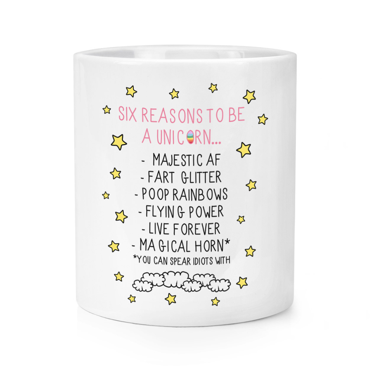Reasons To Be A Unicorn Makeup Brush Pencil Pot - Funny