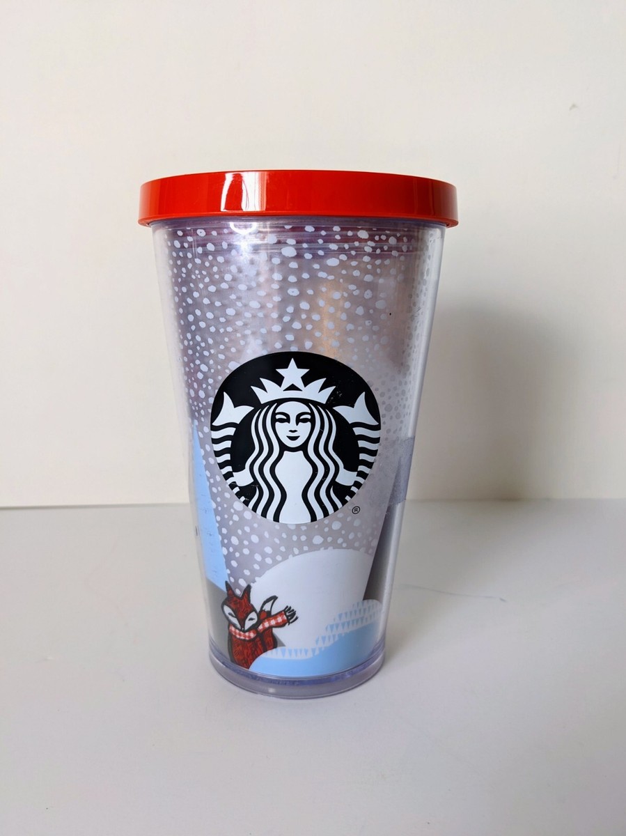 Starbucks 2016 Red Fox Snow Cold Cup Holiday Tumbler Traveler 16 Oz No  Straw | eBay