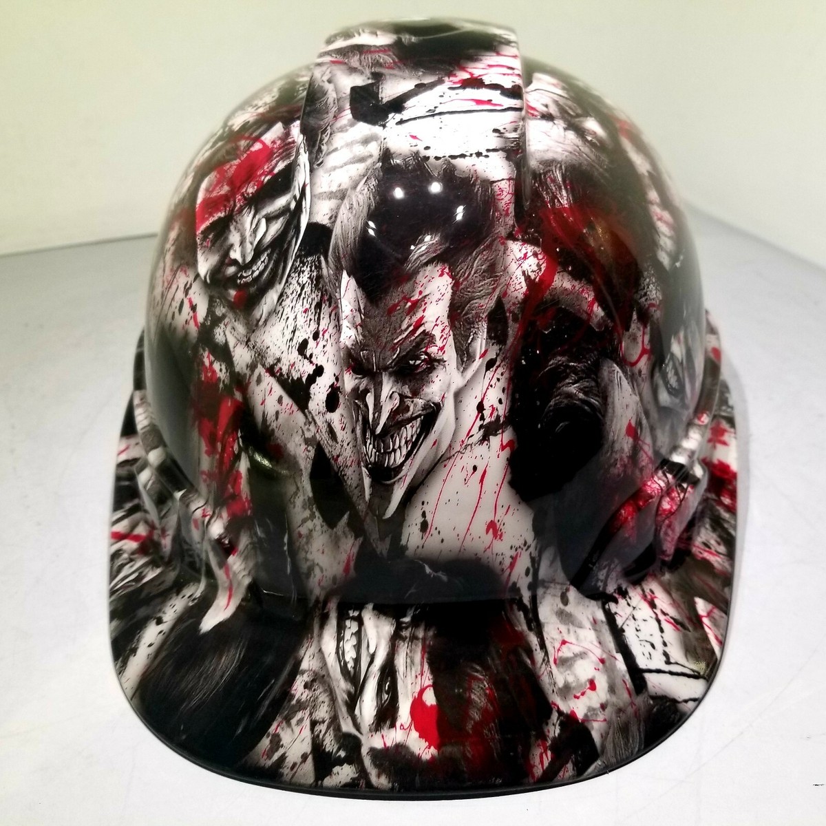 Hard Hat custom hydro dipped OSHA approved CAP STYLE, BLOODY SINISTER  JOKER