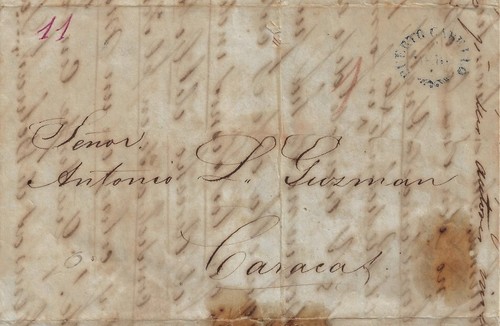 Venezuela: 1853; cover to A. Leocadio Guzman 3 times president. EBV605 - 第 1/4 張圖片