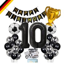 Fußball Luftballon 10. Geburtstag Deko Set mit Topper und Ballons