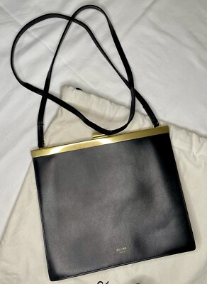 Celine Lambskin Vintage Clasp Crossbody Bag Mini
