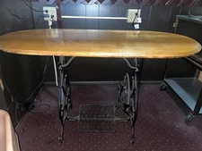 sewing machine table cast iron base with pedal no built in sewing machine