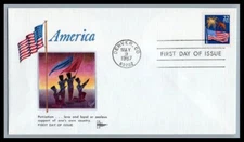 US FDC # 2276 22c Fireworks over Flag Gill   1987, 9p5483