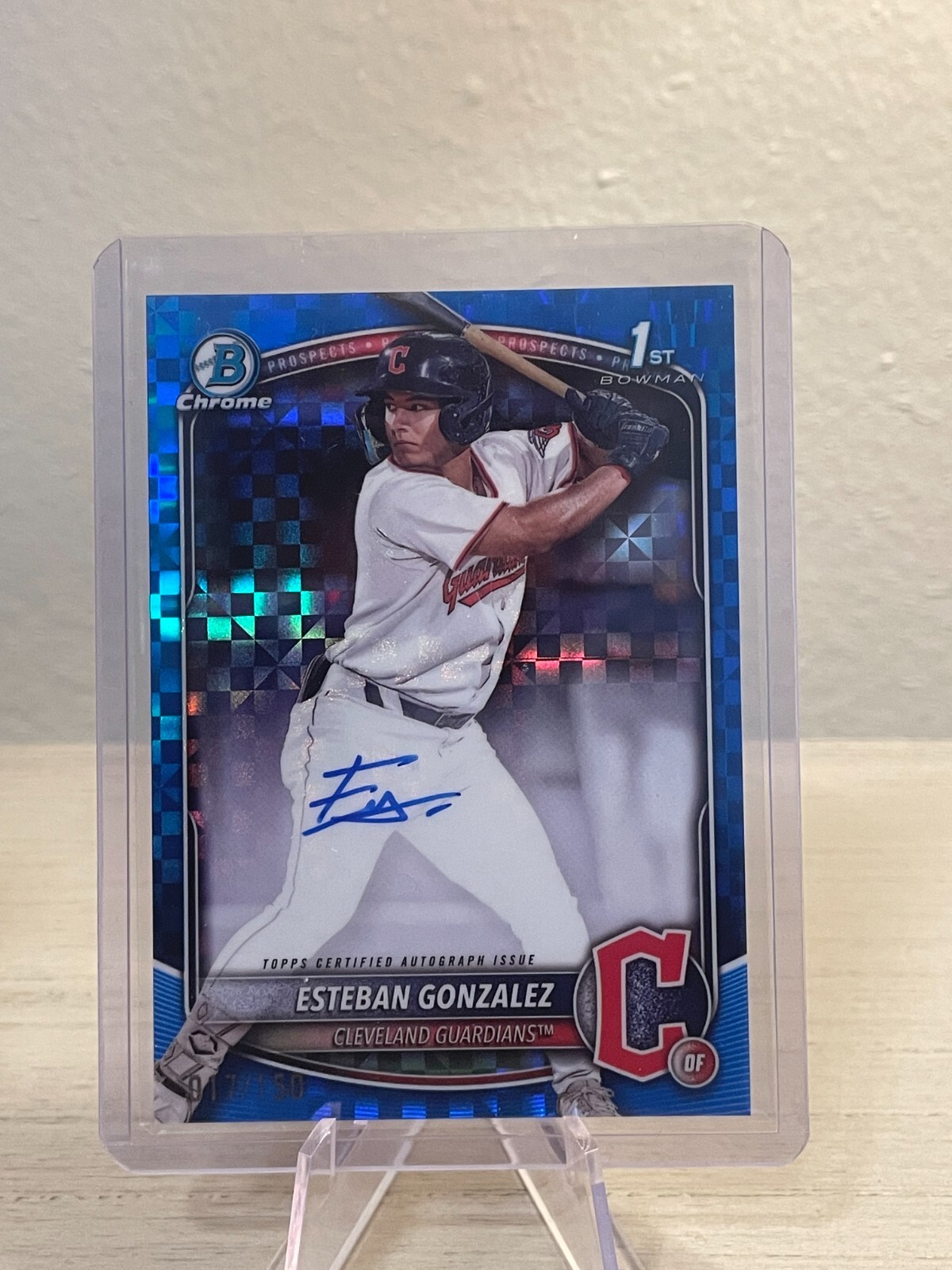 2025 Bowman Chrome Esteban Gonzalez Blue X-Fractor 1st Bowman Auto #/150